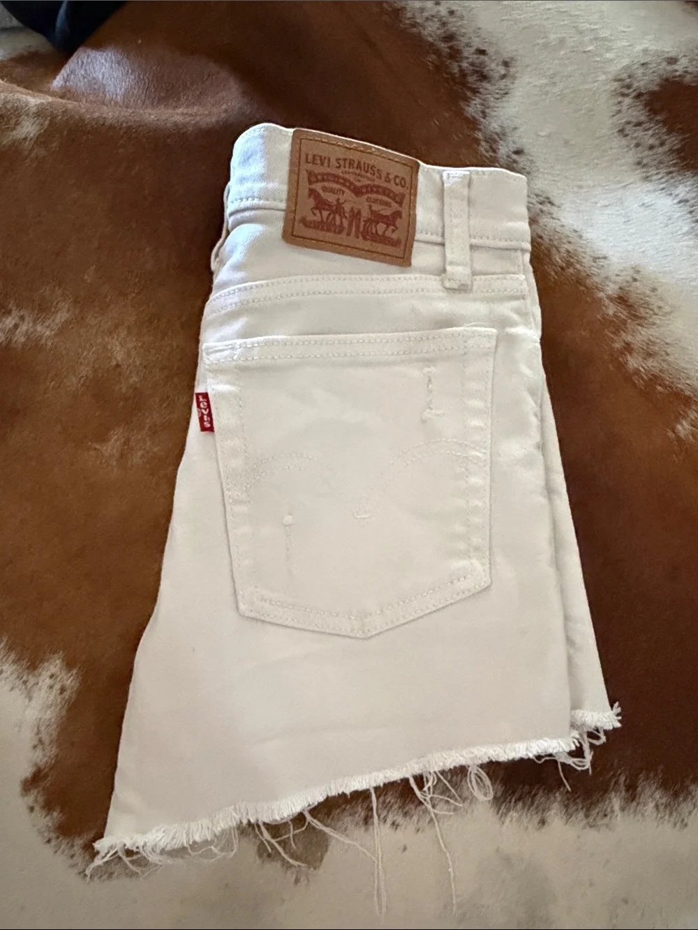 Levi's White Denim Cutoff Shorts